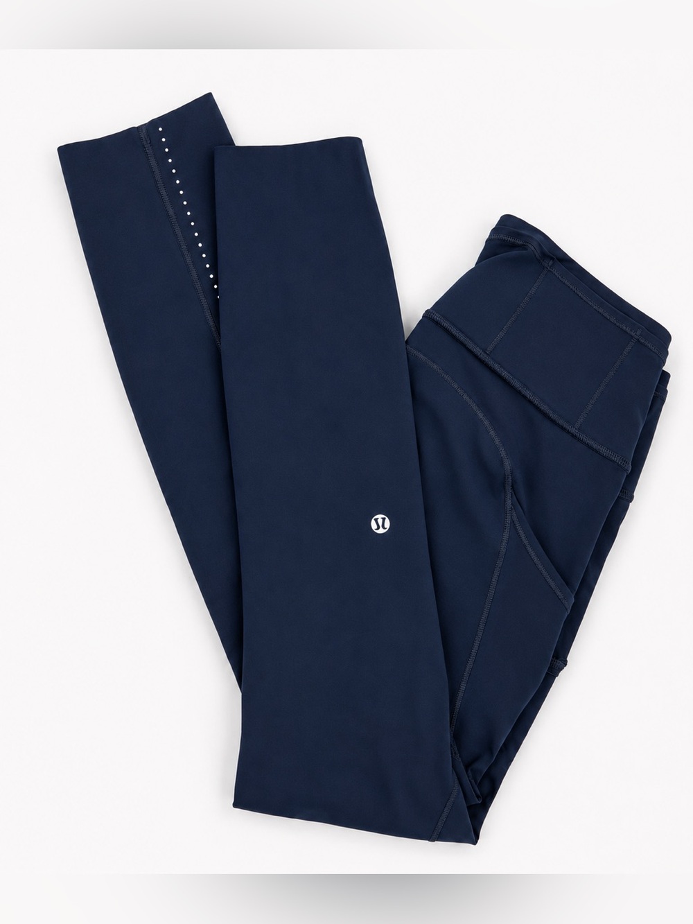 Lululemon Fast & Free 7/8 Leggings Size 6 Navy Nulux 25" Inseam - Picture 2 of 4